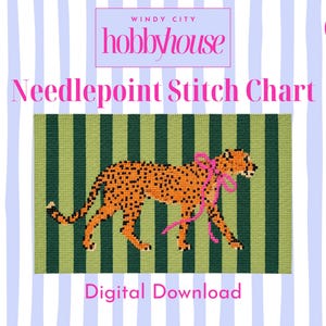 Cheetah Needlepoint Insert for Acrylic Purse | Digital Stitch Chart (PDF) | Digital Download PDF | Cheetah Print Stitch Chart