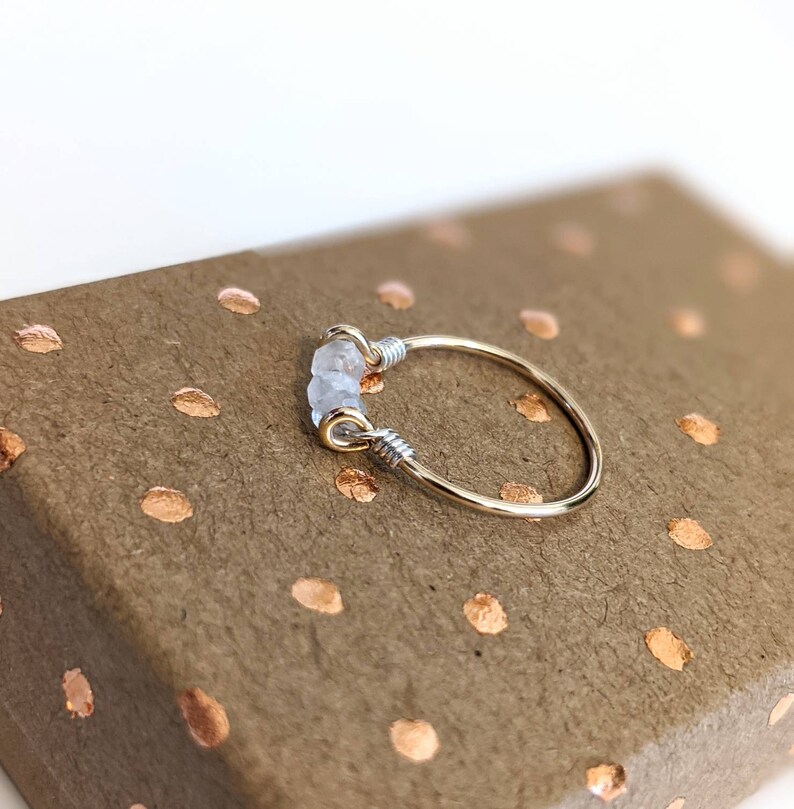 Rainbow Moonstone Ring Sterling Silver or 14k Gold Filled Raw Stone Ring Stacking Ring Moonstone Jewellery Stackable birthstone rings uk