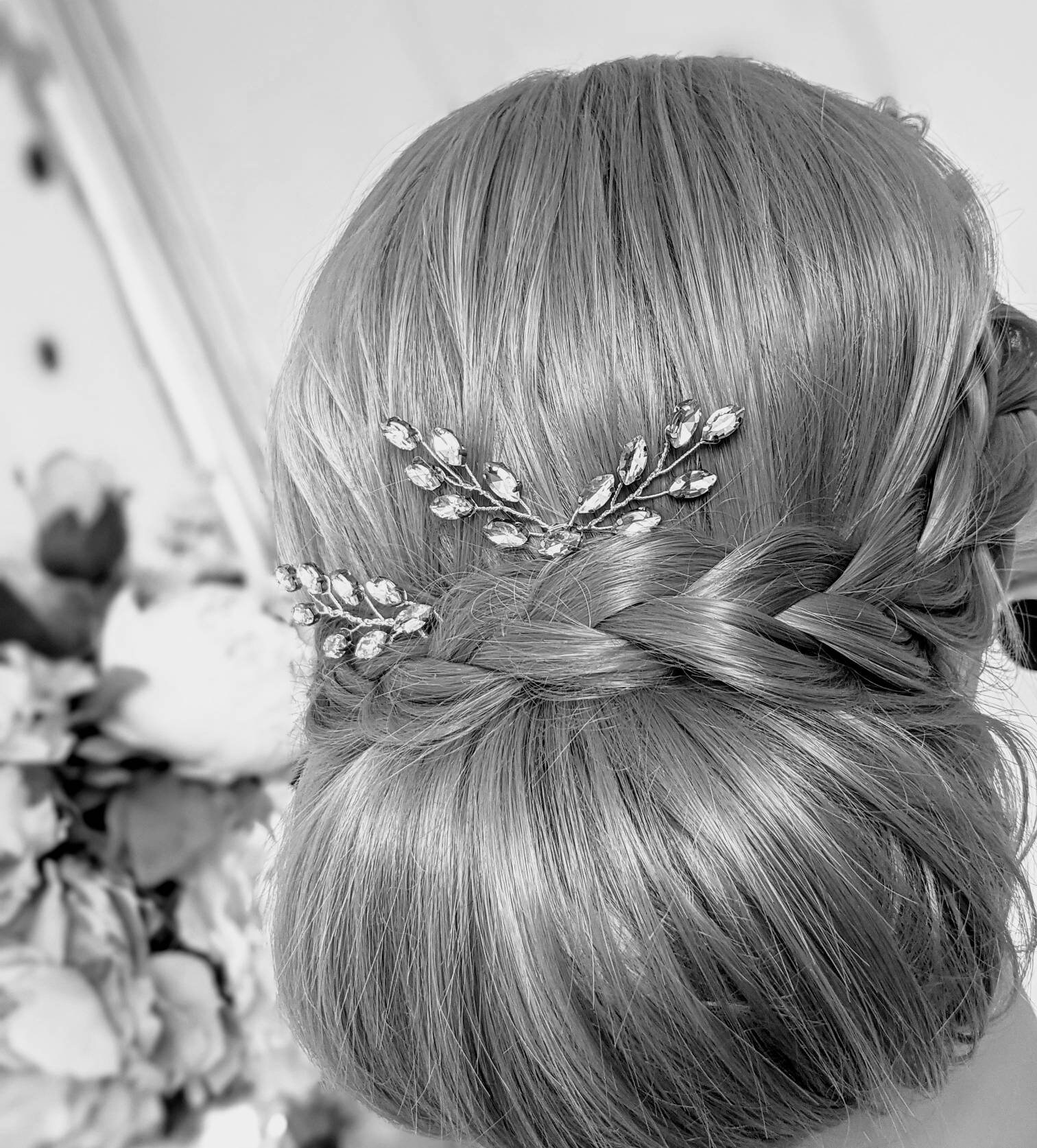 Crystal Cluster Hair Pins Wedding PAIR of Hair Pins Wedding Etsy