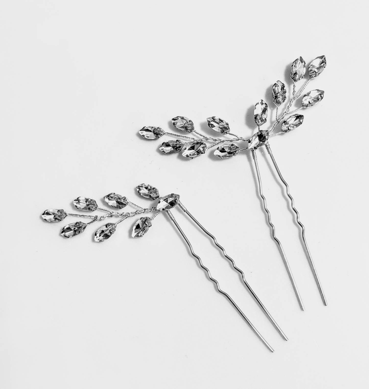Crystal Cluster Hair Pins Wedding PAIR of Hair Pins Wedding Etsy