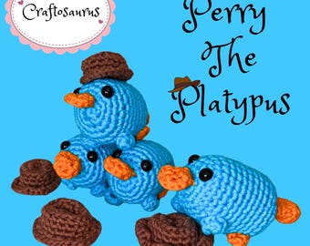 Perry Crochet Plush | Handmade Amigurumi Platypus | Made to Order Stuffed Animal | Character Plushie