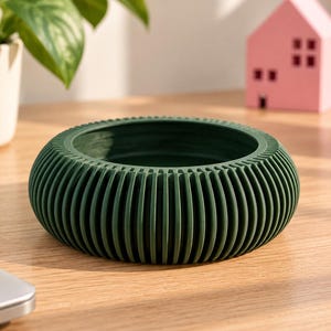 Stapelbare geribbelde kom (STL-bestand), 3D-printbare opbergbak, moderne organizer (digitale download)