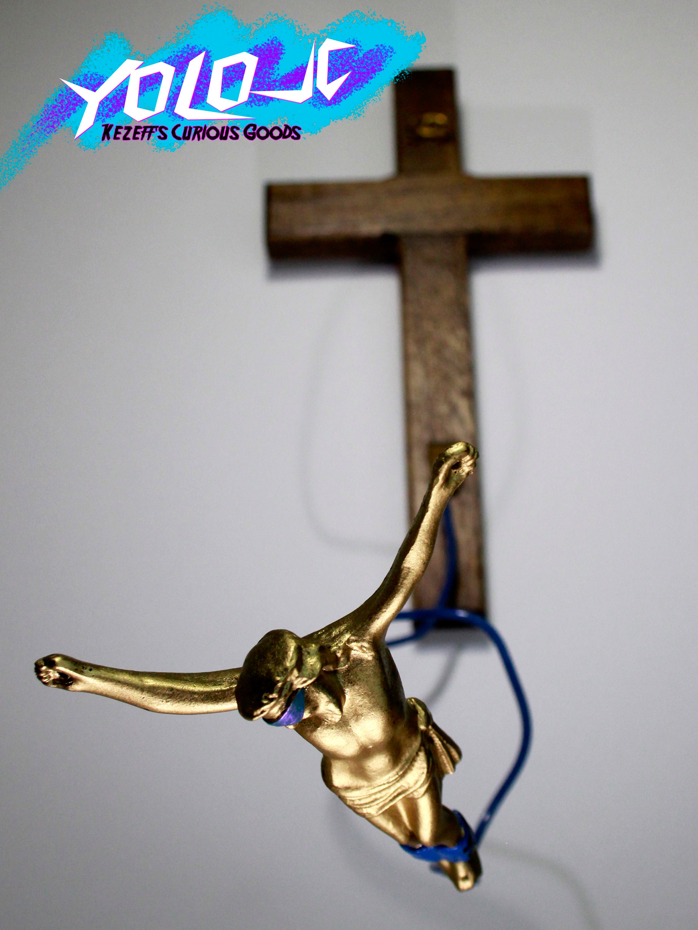 YOLO JC Jesus Christ Bungee Jumping off a Wooden Cross Etsy Australia
