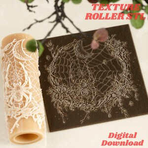 Gothic Spider Web Texture Roller STL