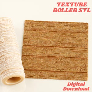 Rustic Wood Planks Texture Roller STL