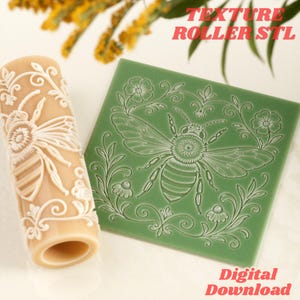 Honey Bee Floral Texture Roller STL