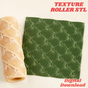 Soft Button Tufted Seamless Texture Roller STL for Clay