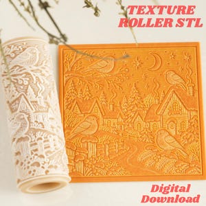 Rullo per texture Villaggio di uccelli invernali STL