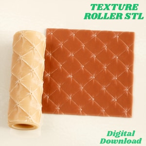 Starburst Button Quilting Seamless Texture Roller STL for Ceramics