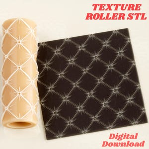 Chesterfield Diamond Tufted Seamless Texture Roller STL for Pottery