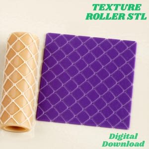 Fine Diamond Button Quilt Seamless Texture Roller STL for Clay