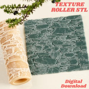 Stacked Stone Wall Texture Roller STL for Polymer Clay