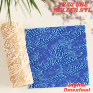 Japanese Ocean Waves Seamless Texture Roller STL