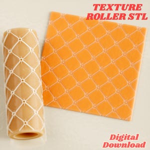 Classic Diamond Button Quilt Seamless Texture Roller STL for Clay