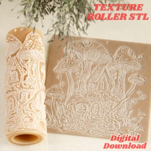 Rullo per texture a forma di casa delle fate a forma di fungo (STL)