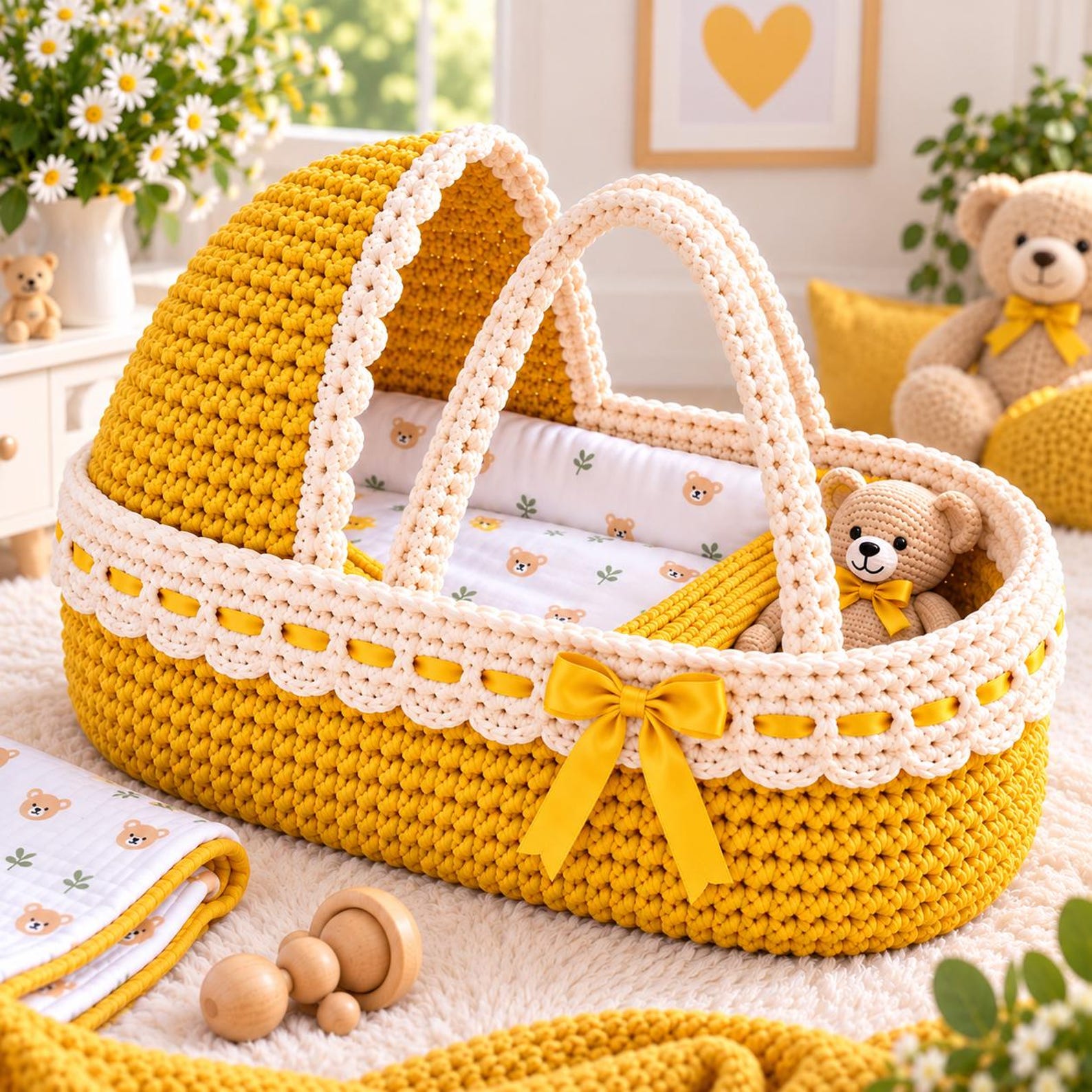 Crochet Baby Moses Basket Pattern PDF, Crochet Bassinet Pattern, Baby ...