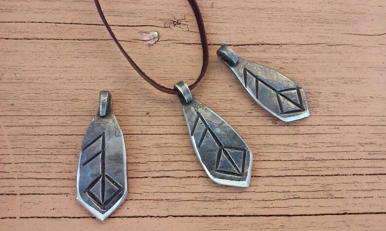 Viking Rune Necklace Love symbol Pendant Hand | Etsy