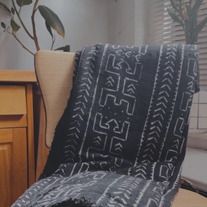 Authentic African Mudcloth Fabric | Black & White| Bambara Fabric | Made in Mali | Random Design