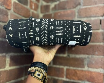 Authentic African Mudcloth Fabric | Black & White  |  Made in Mali | 66’ X 40’