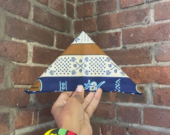 Nature Blues Authentic African Print 100% Cotton Fabric Bandana | Headband | Headwrap