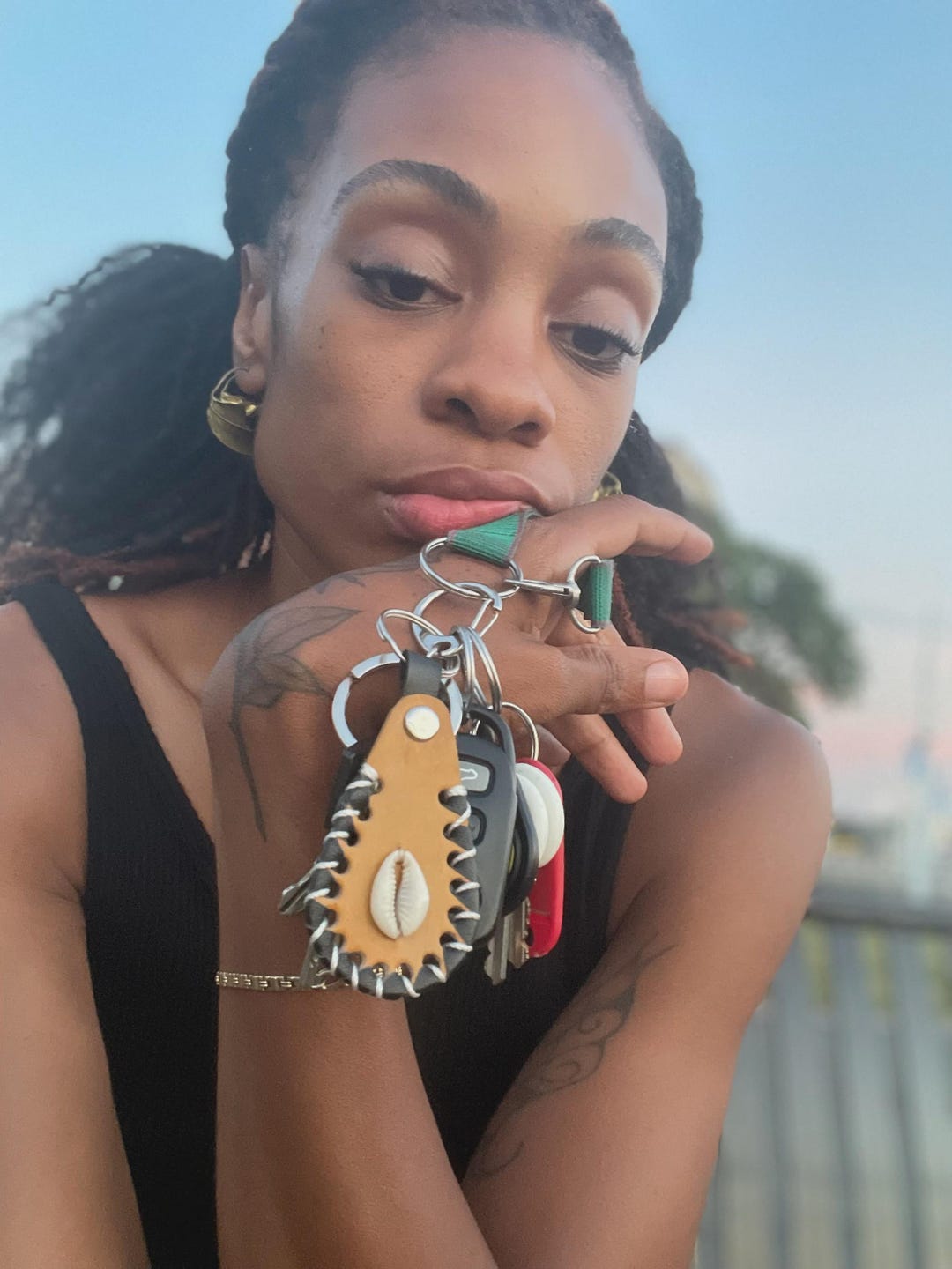 Leather & Shell Keychain (made in Kenya) - Etsy