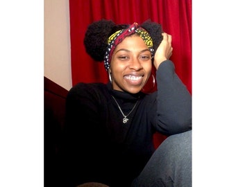 Prehistoric Authentic African Print 100% Cotton Fabric Bandana | Headband | Headwrap