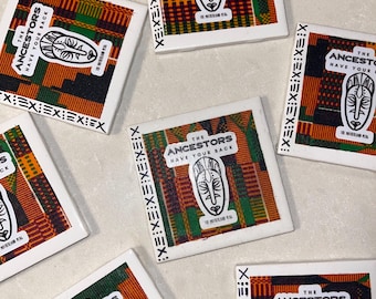 Kente Tile Coasters | The Ancestors Have Your Back | Waterproof
