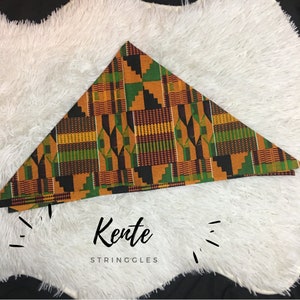 Kente Authentic African Print 100% Cotton Fabric Bandana Headband Headwrap image 3