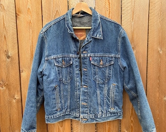 Vintage 1980s Levi’s 70506 Blanket-Lined Denim Trucker Jacket – Size 40 – Made in USA