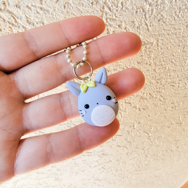 Totoro Necklace, Fanart, Polymer Clay Pendant, Necklace, polymer clay, clay pendant, Kawaii, doll, charm