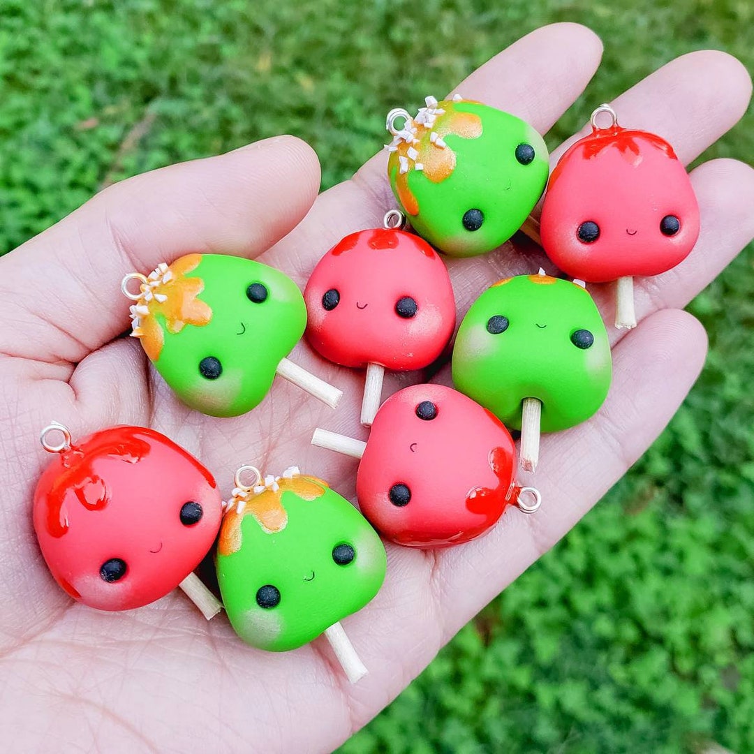 Kawaii Candy Apples Necklace Polymer Clay Charm Polymer - Etsy
