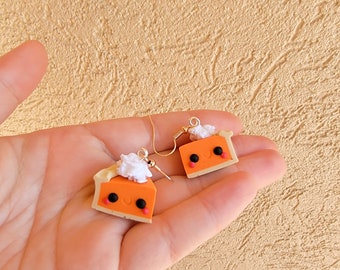 Thanksgiving Pumpkin Pie Earrings, Cute Earrings, Polymer Clay Earrings, Polymer Clay, Fall, Kawaii, Charm Earrings