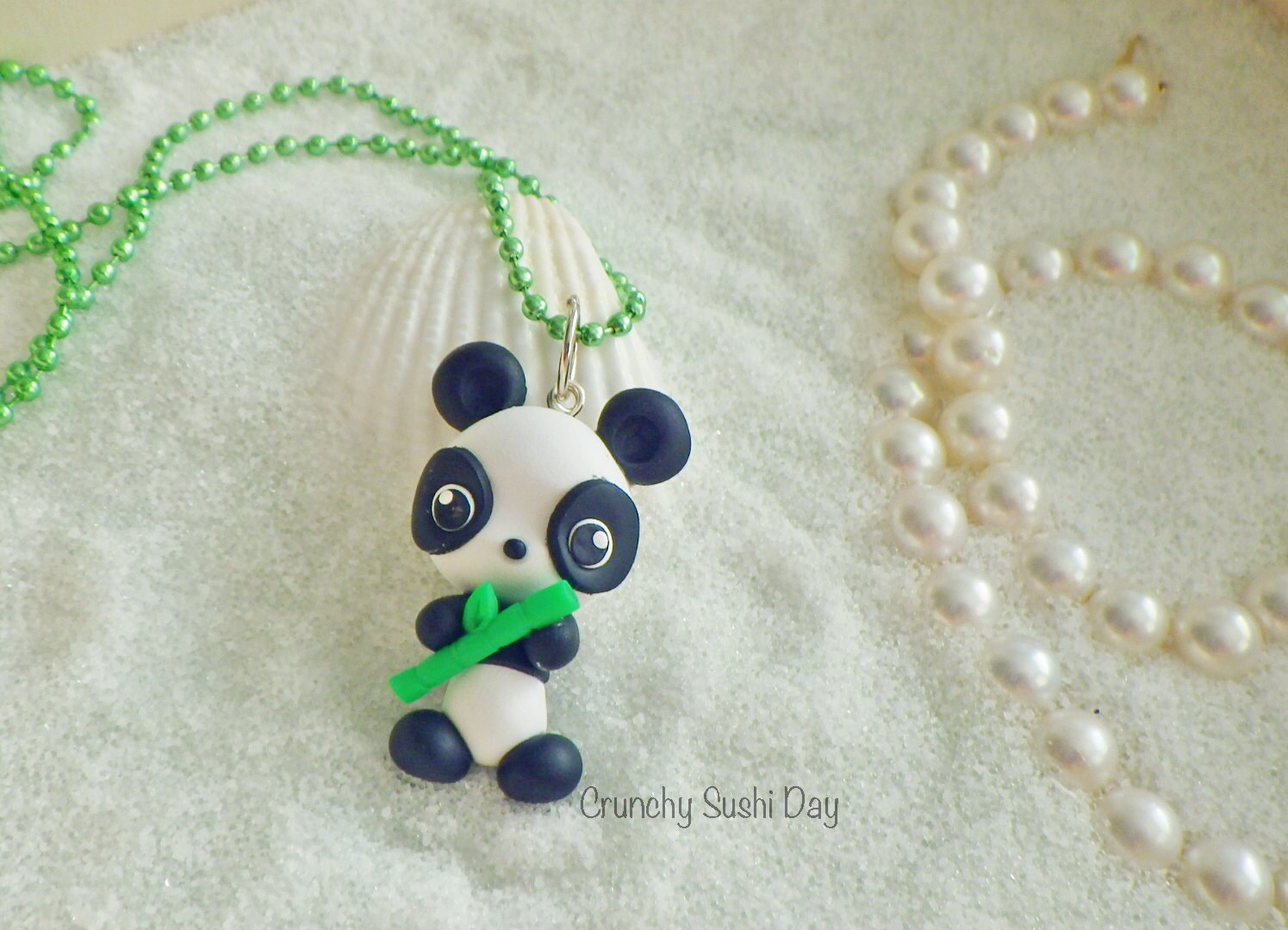 Cute Kawaii Panda Polymer Clay Charm, Panda Polymer Clay