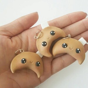 Fortune Cookie Charm, Polymer Clay Pendant, Food, Miniature Food Charm, DS Charm, polymer clay, clay pendant, Kawaii, Chibi, Clay Charm
