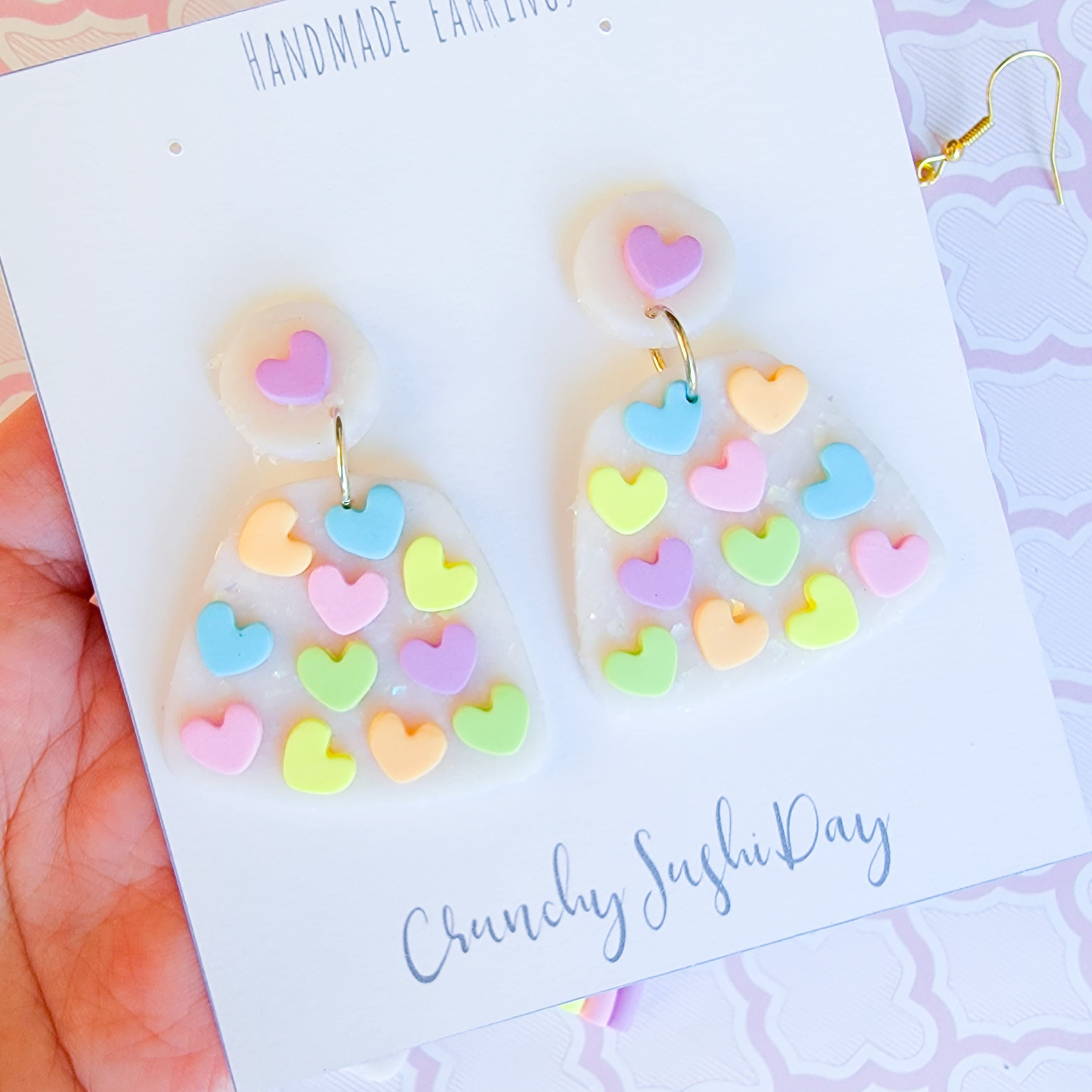 Valentine Heart Cookie Earrings, Sugar Cookie Earrings, Polymer Clay  Earrings, Heart, Valentines Day Earrings, Love, Gift Idea, Heart 