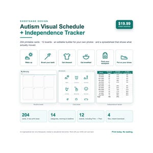 Autism Visual Schedule Printable, Daily Routine Cards for Kids, First Then Board & Editable Picture Schedule + Progress Tracker imagen 1