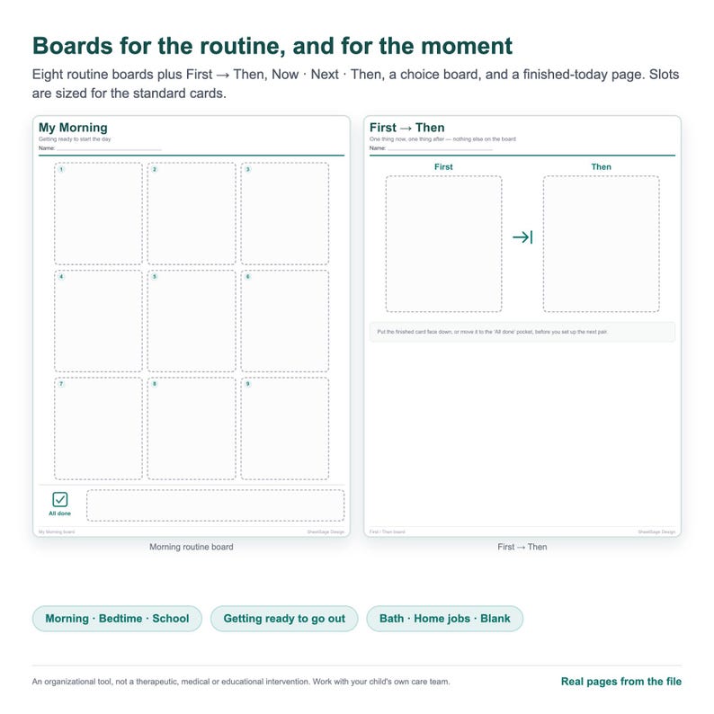 Autism Visual Schedule Printable, Daily Routine Cards for Kids, First Then Board & Editable Picture Schedule + Progress Tracker imagen 3