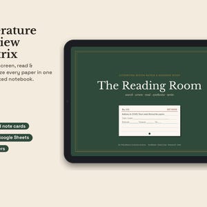 Literature Review Template, PhD Dissertation Planner & Research Matrix, GoodNotes Academic Digital PDF