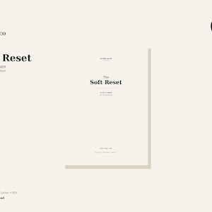 May include: A cream-colored 30-day planner titled The Soft Reset Soft Girl Era Edition by Luvra & Co. The cover features black text on a minimalist background with a black circle badge in the top right corner that reads Best Seller.