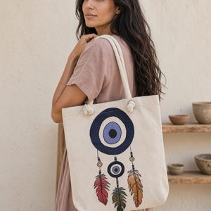 Tragetasche im indigenen Design, personalisierte Tragetasche, gewebte Boho-Schultertasche, Geschenk mit bösem Blick, türkischer Wandteppich, Vintage-Design, einheimisches Design