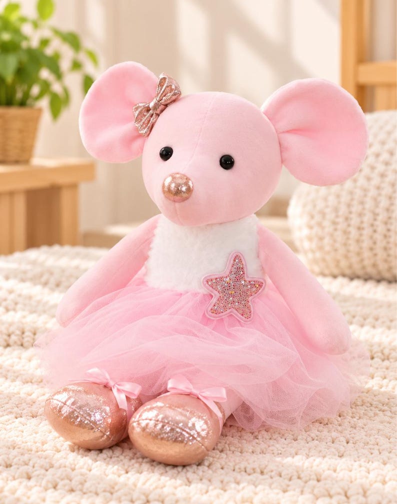 Ballerina Mouse Plush Toy, Stuffed Mouse Doll, Ballet Dancer Gift, 15cm ...
