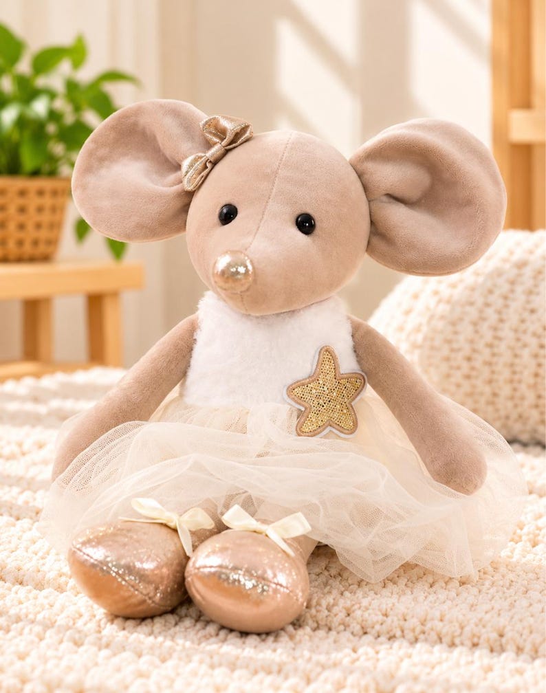 Ballerina Mouse Plush Toy, Stuffed Mouse Doll, Ballet Dancer Gift, 15cm ...