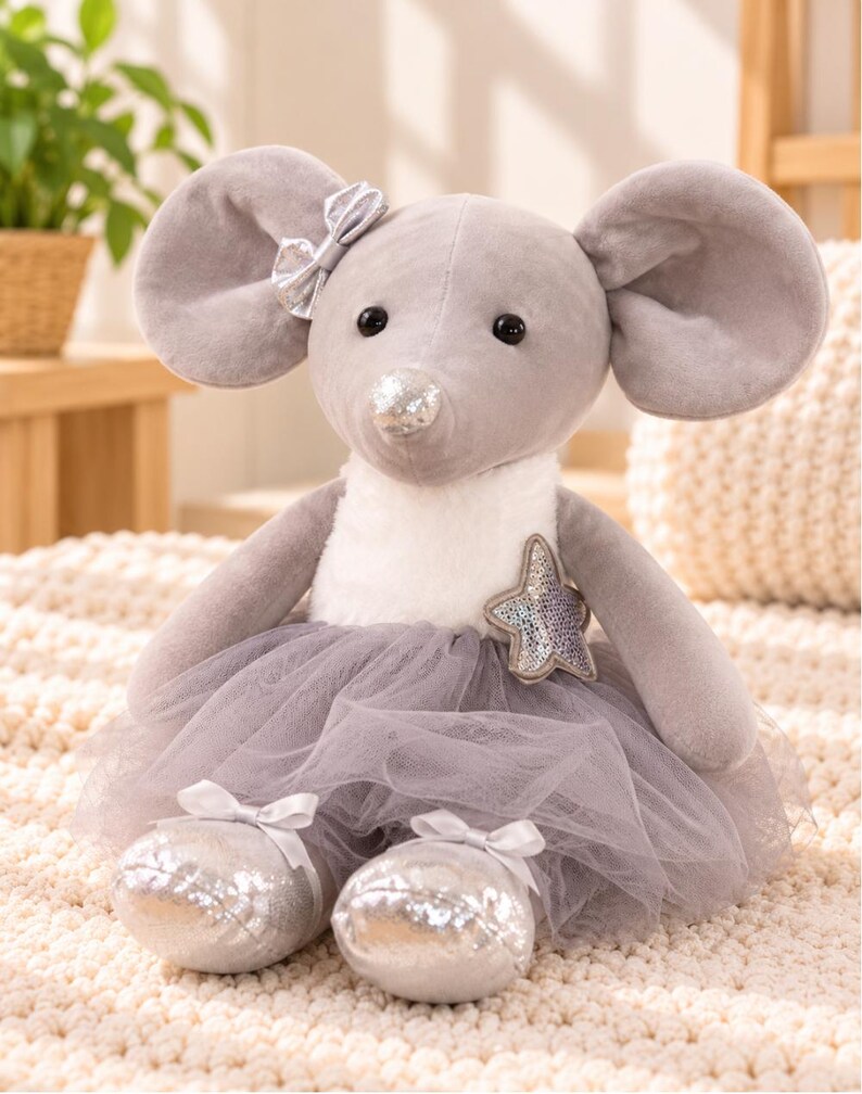 Ballerina Mouse Plush Toy, Stuffed Mouse Doll, Ballet Dancer Gift, 15cm ...