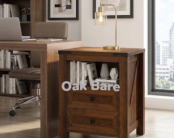 Nightstand with Charging Station and 2 Drawers, Farmhouse White Night Stand, Bedside End Table with Open Shelf Storage for Bedroom