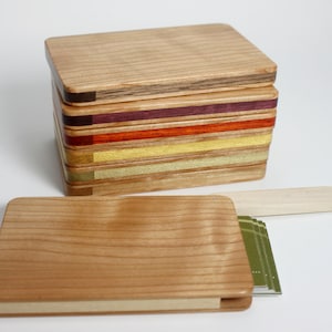 Wood Business Card Holder Cherry image 3