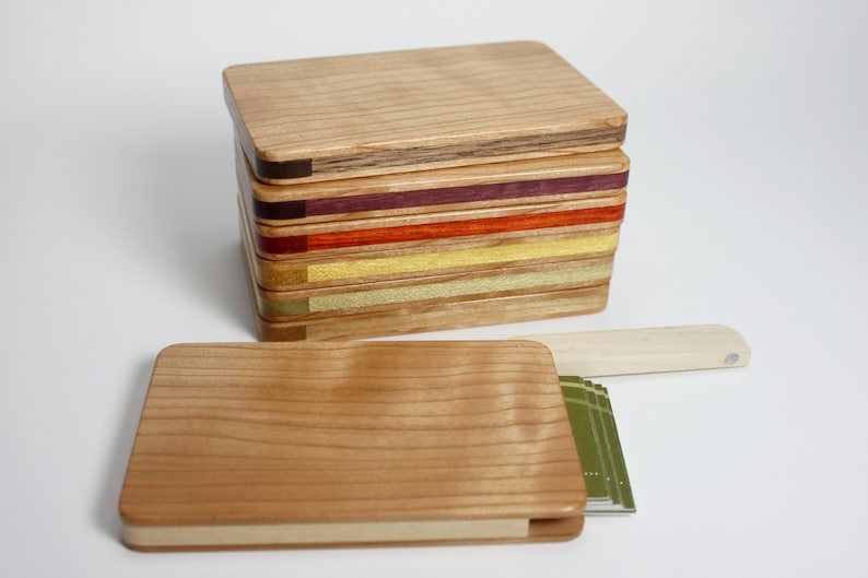 Wood Business Card Holder Cherry image 3