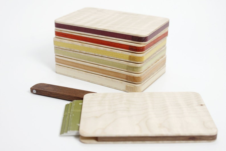 Wood Business Card Case Curly Maple image 3