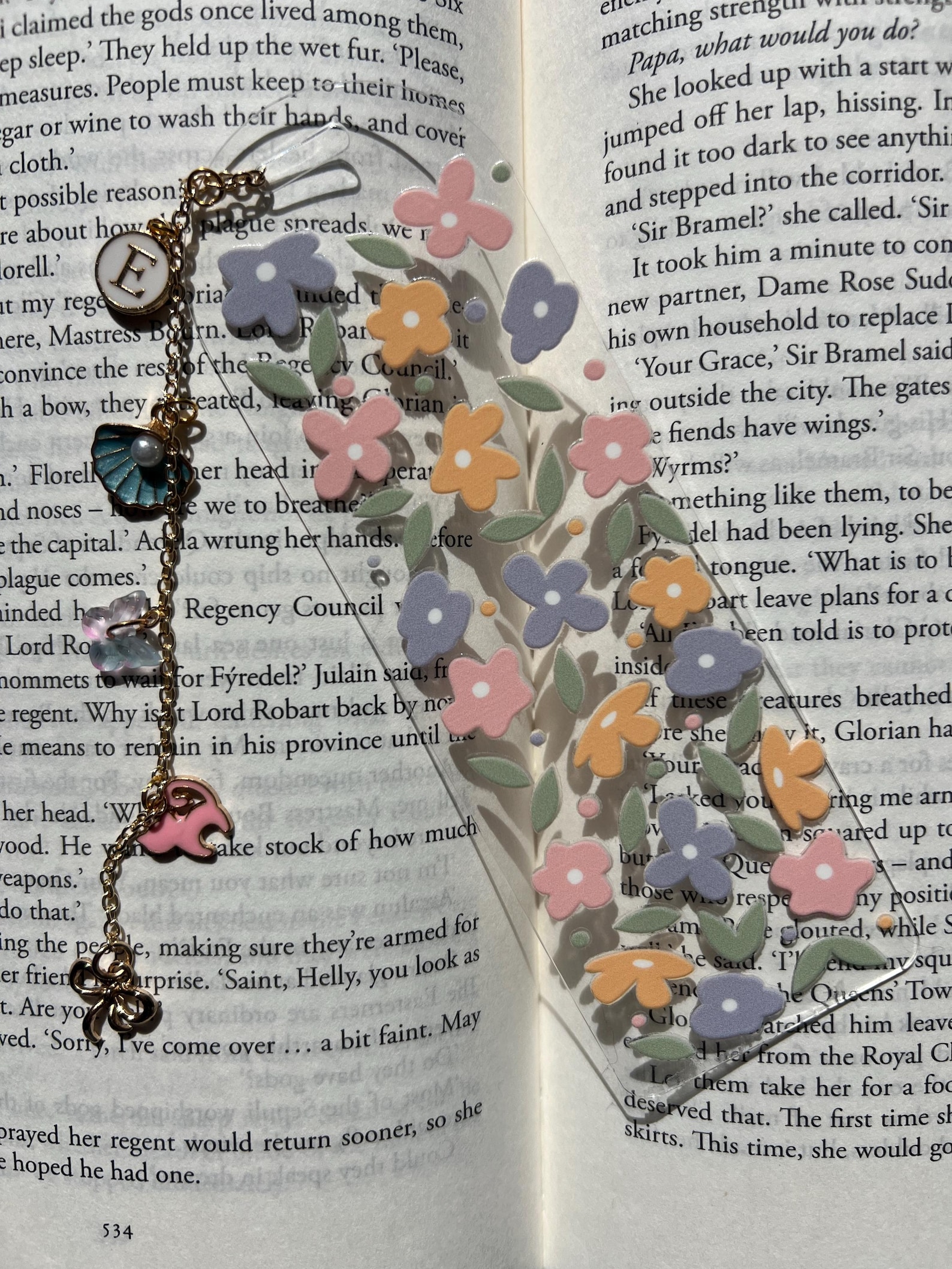 Springles Bookmark Personalized Handmade Floral Pattern Bookmark With Charms - Etsy