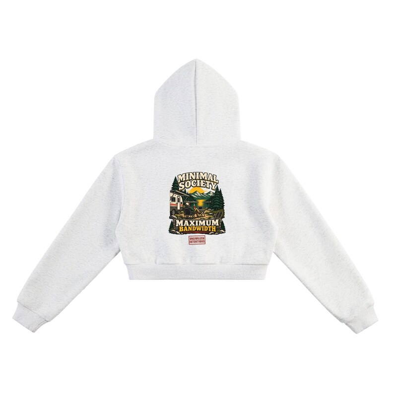 Minimalistische hoodie met maximale bandbreedte - Streetwear voor dames, perfect voor een leven in een camper - Cadeau voor een digitale nomade die niet met het elektriciteitsnet opereert afbeelding 4