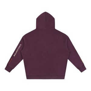 Uncivilized Intentions Two-Sleeve Oversized Hoodie, Civilization One-Star Rating, Off-Grid Streetwear, Unisex Pullover image 10